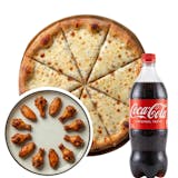 #5 LG 16” Cheese Pizza,10 Wings & 2L Soda Saves13$