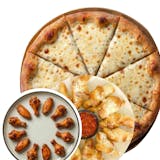 #9 Large Specialty Pizza + 10 Wings + 12 Garlic Knots