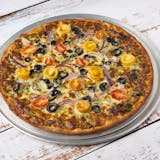 Thin Crust Greek Pesto Pizza