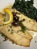 Branzino with fresh baby spinach
