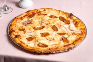 Sausage Pizza with Onions