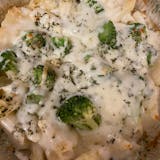 Broccoli, Onion & Garlic Fettuccini Alfredo