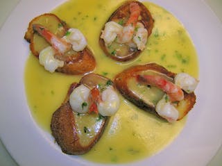 Shrimp Scampi on Garlic Toast