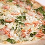 Spinach Tomato Feta Thin Crust Pizza