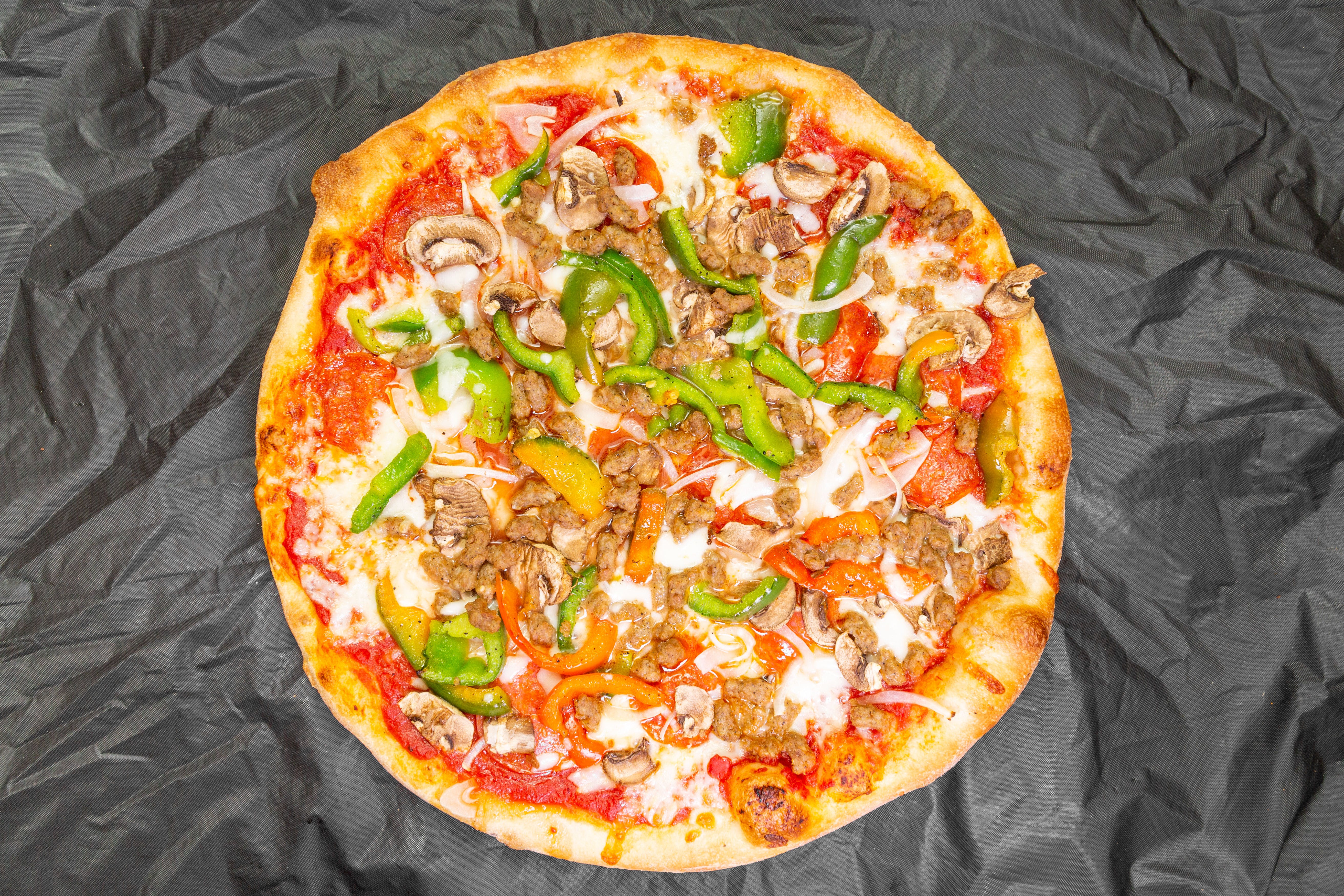 Order Sicilian Supreme Pizza - Medium 14" food online from My New Place Pizzeria & Italian Restaurant store, Easton on bringmethat.com