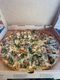 Kye Willy's Sauceless Spinach & Mushroom Pizza