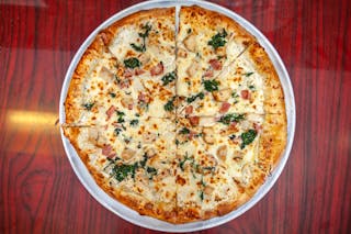 Tuscan Chicken Spinach White Pizza
