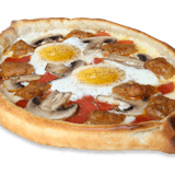 Three Toppings with Two Scrambled Eggs Gondola Pizza