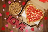Large Heart Shaped Pizza & Chocolate Chipped Cookie Special