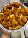 Jumbo Shrimp in a Basket with French Fries