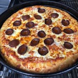 Chicago Style Beef Pepperoni Pizza