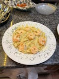 Shrimp Scampi Over Fettuccine