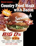 Country Fried Steak Sandwich with Bacon