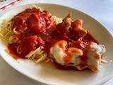 Shrimp Parmigiana with Linguini