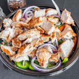 Grilled Chicken Over Rice with Salad