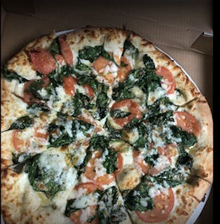 Spinach Tomato Feta Pizza