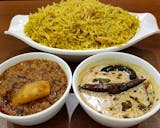 Lamb Kheema Curry Combo with 15 oz. Bagaara Rice