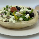 Greek Salad Bread Bowl with Chicken