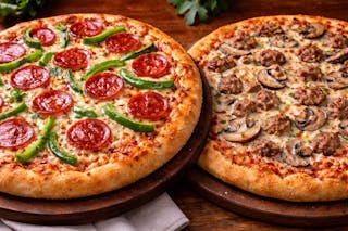 2 Large Pickup Pizzas – 2 Toppings Each Deal