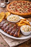 Half Slab Rib Dinner & Medium 3 Topping Pizza