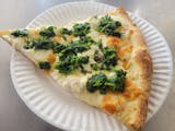 White Pizza Slice with Spinach