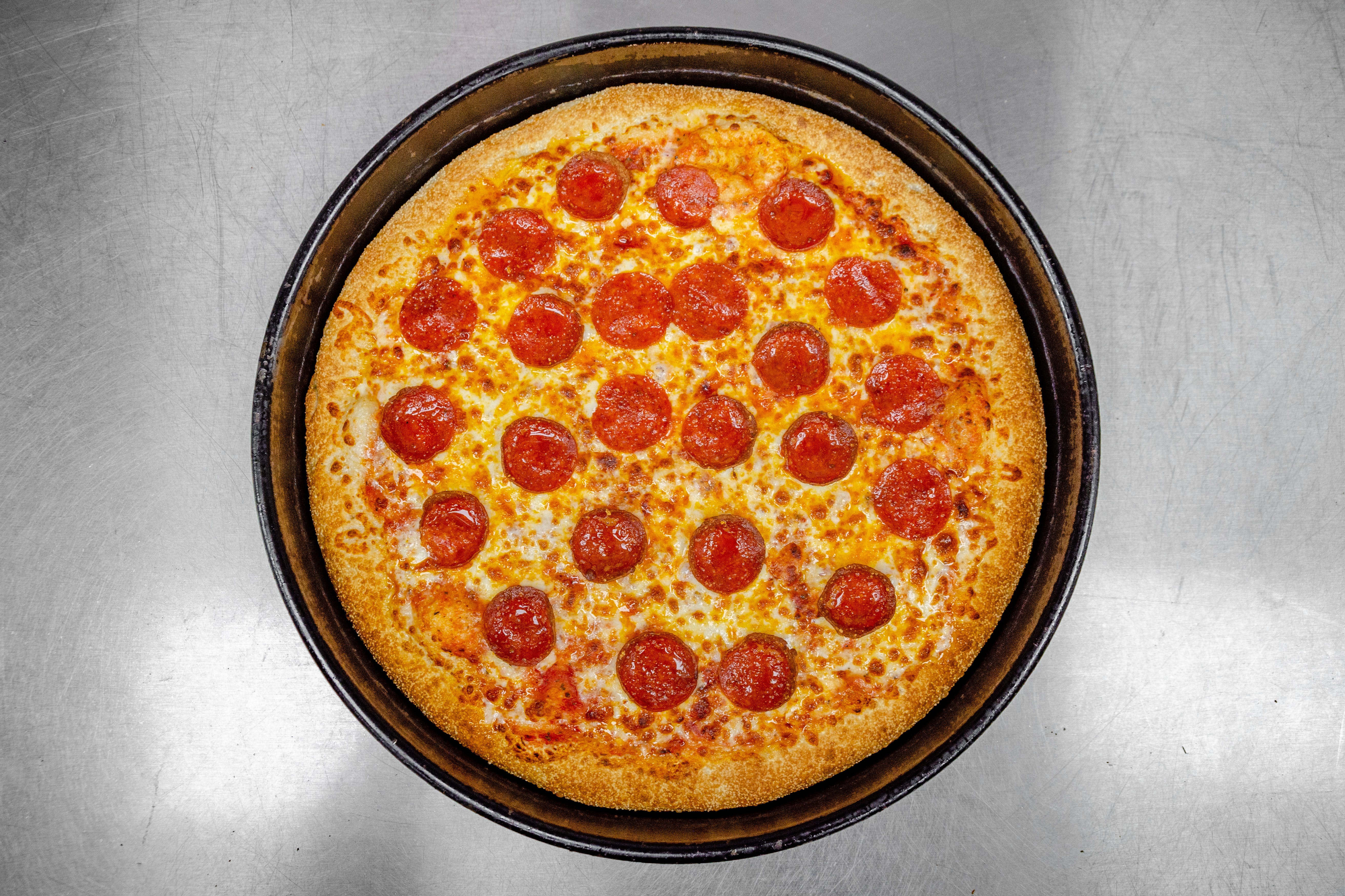 Order 2. Pepperoni Pizza - Large 14'' food online from Little Cheers Pizza store, Queens on bringmethat.com