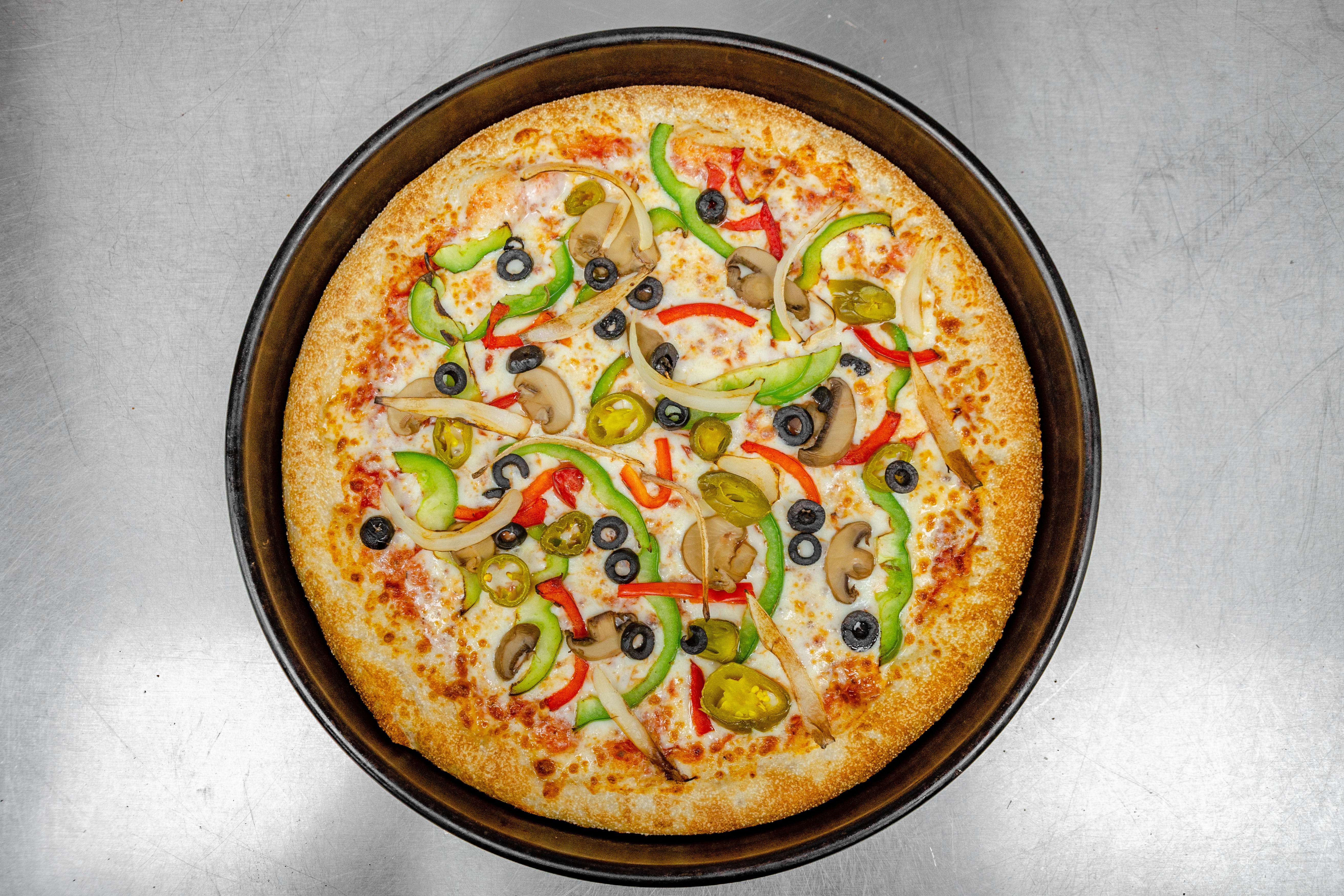 Order 3. Five Veggie Pizza - Large 14'' food online from Little Cheers Pizza store, Queens on bringmethat.com