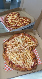 Large Heart Shaped Cheese Pizza