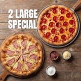 Two Large Pizzas with One Topping