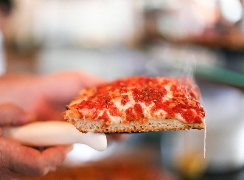 Order Sicilian Pizza Slice - Slice food online from Rosetta Pizza store, Nesquehoning on bringmethat.com