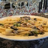 Penne with Broccoli, Chicken & Black Olives