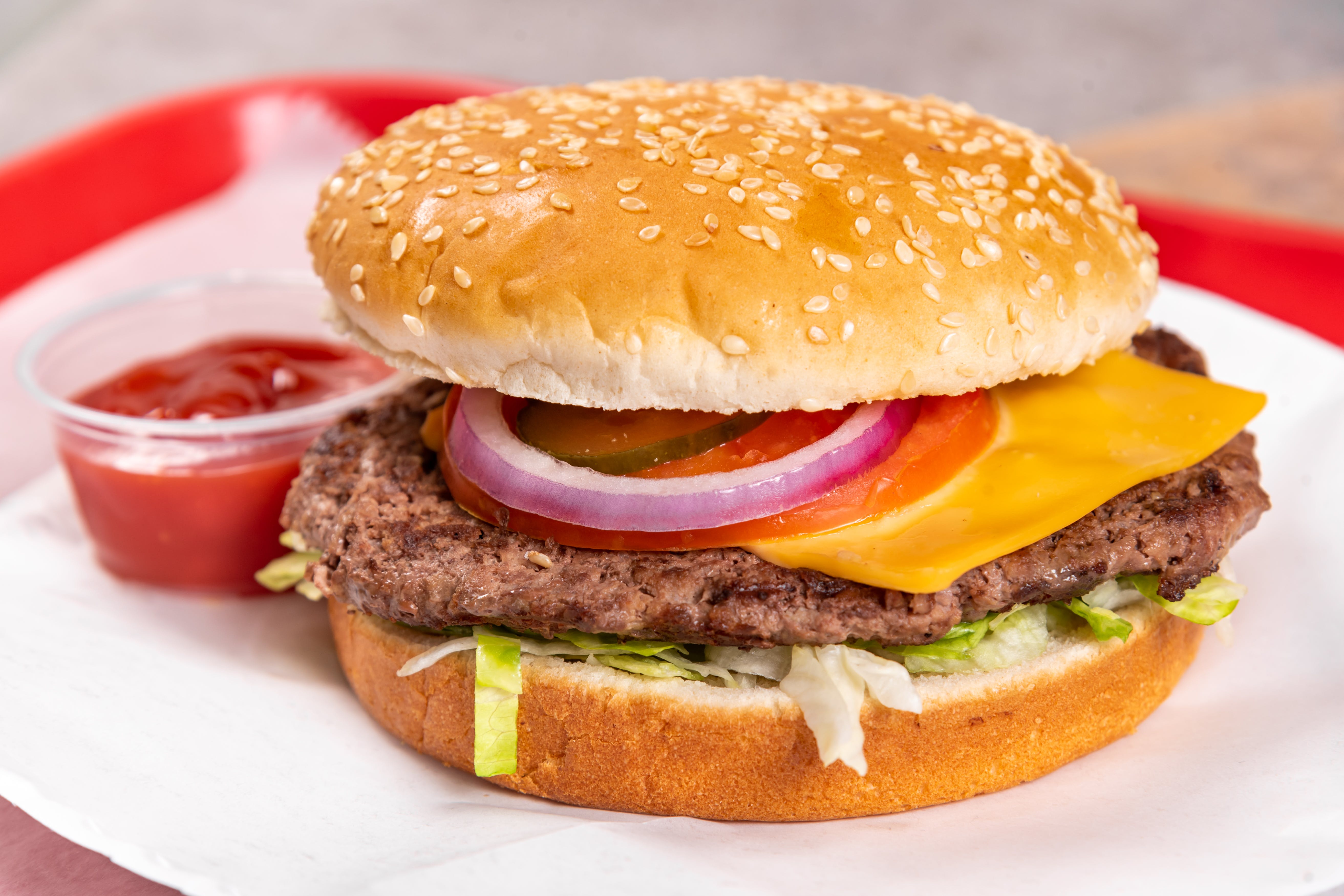 Order 44. Cheeseburger - Burger food online from Kennedy Chicken Pizza & Kabab store, Bronx on bringmethat.com