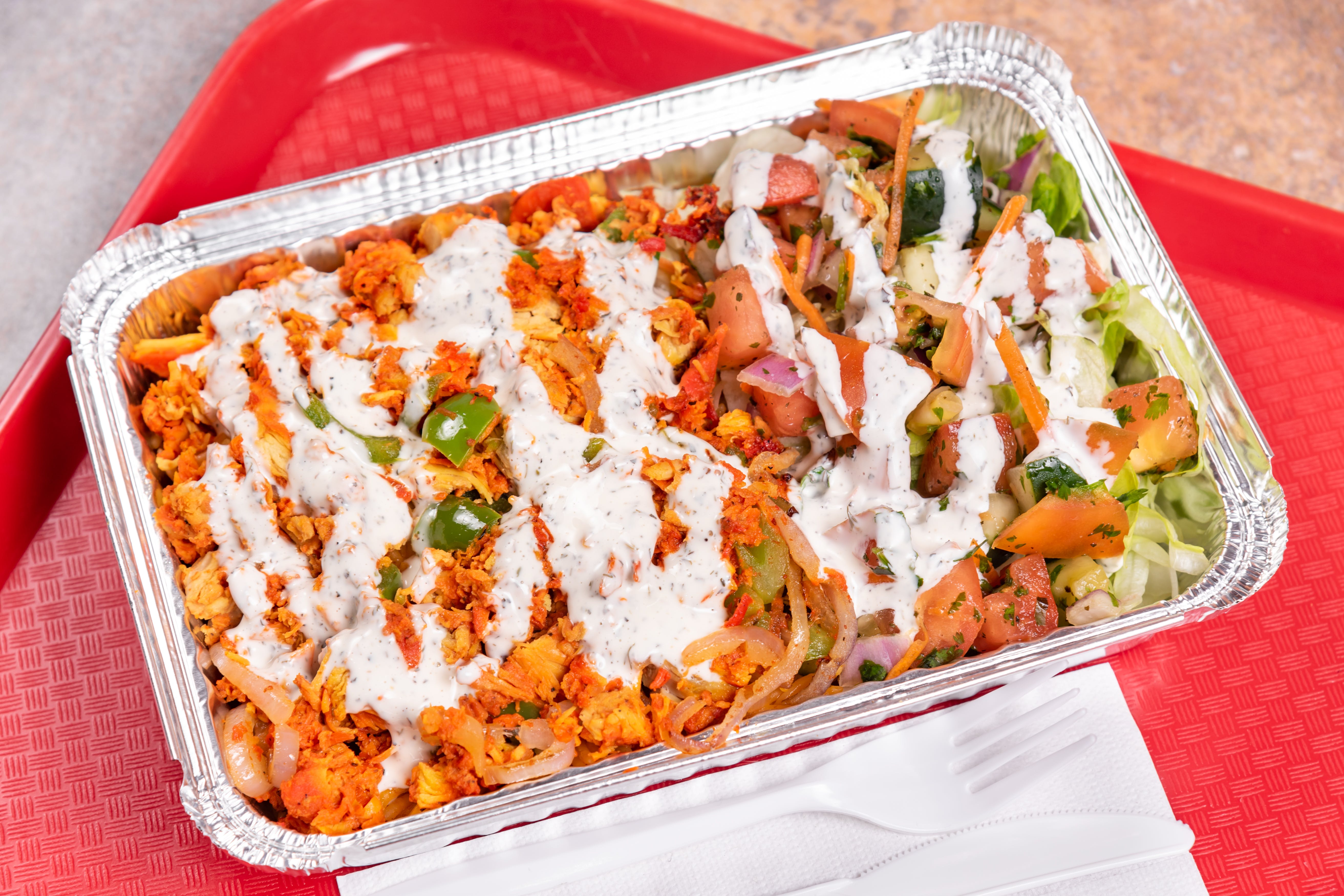 Order 79. Chicken over Rice - Entree food online from Kennedy Chicken Pizza & Kabab store, Bronx on bringmethat.com