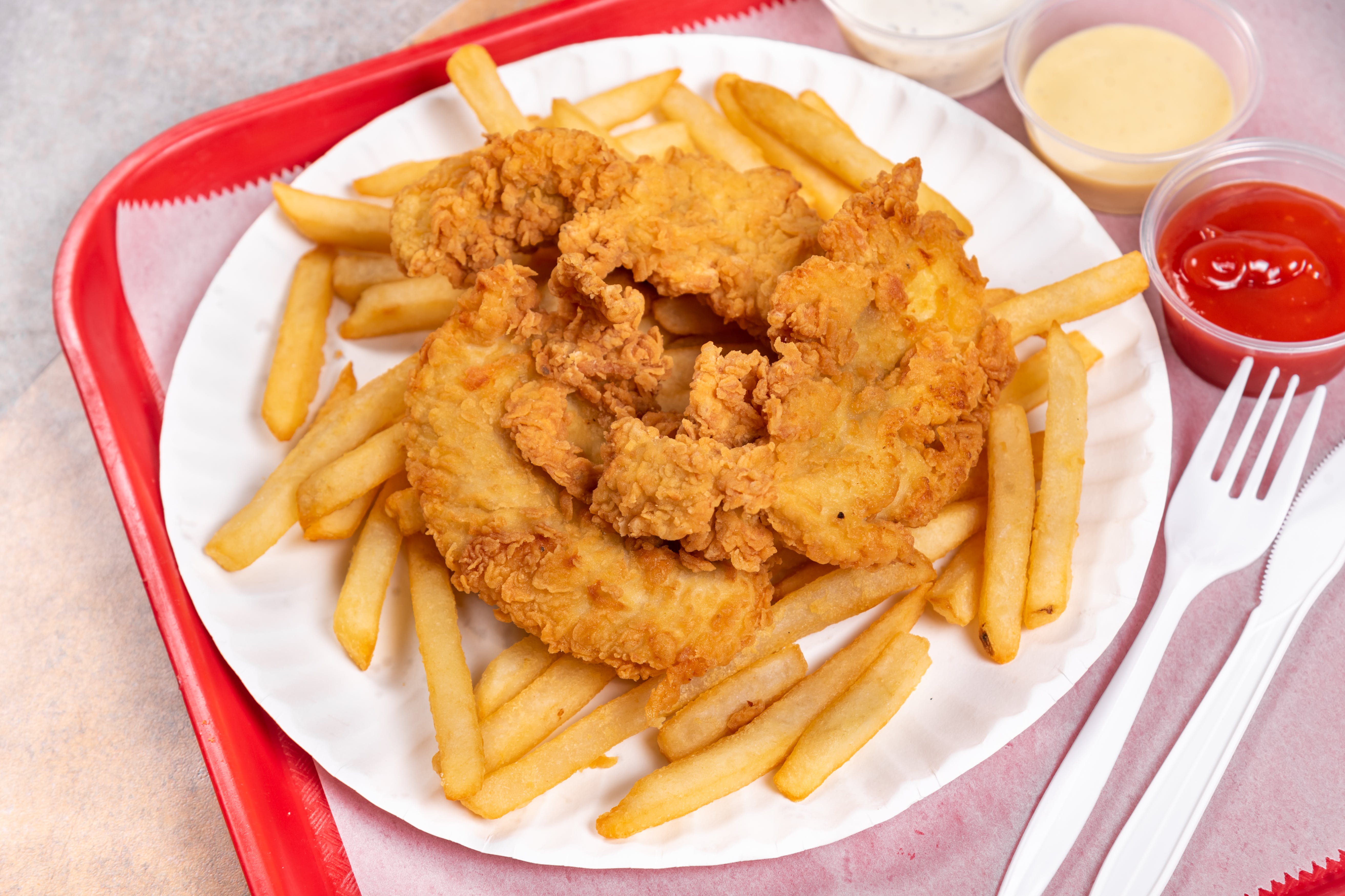 Order Chicken Tenders with Fries - 3 Pieces food online from Kennedy Chicken Pizza & Kabab store, Bronx on bringmethat.com