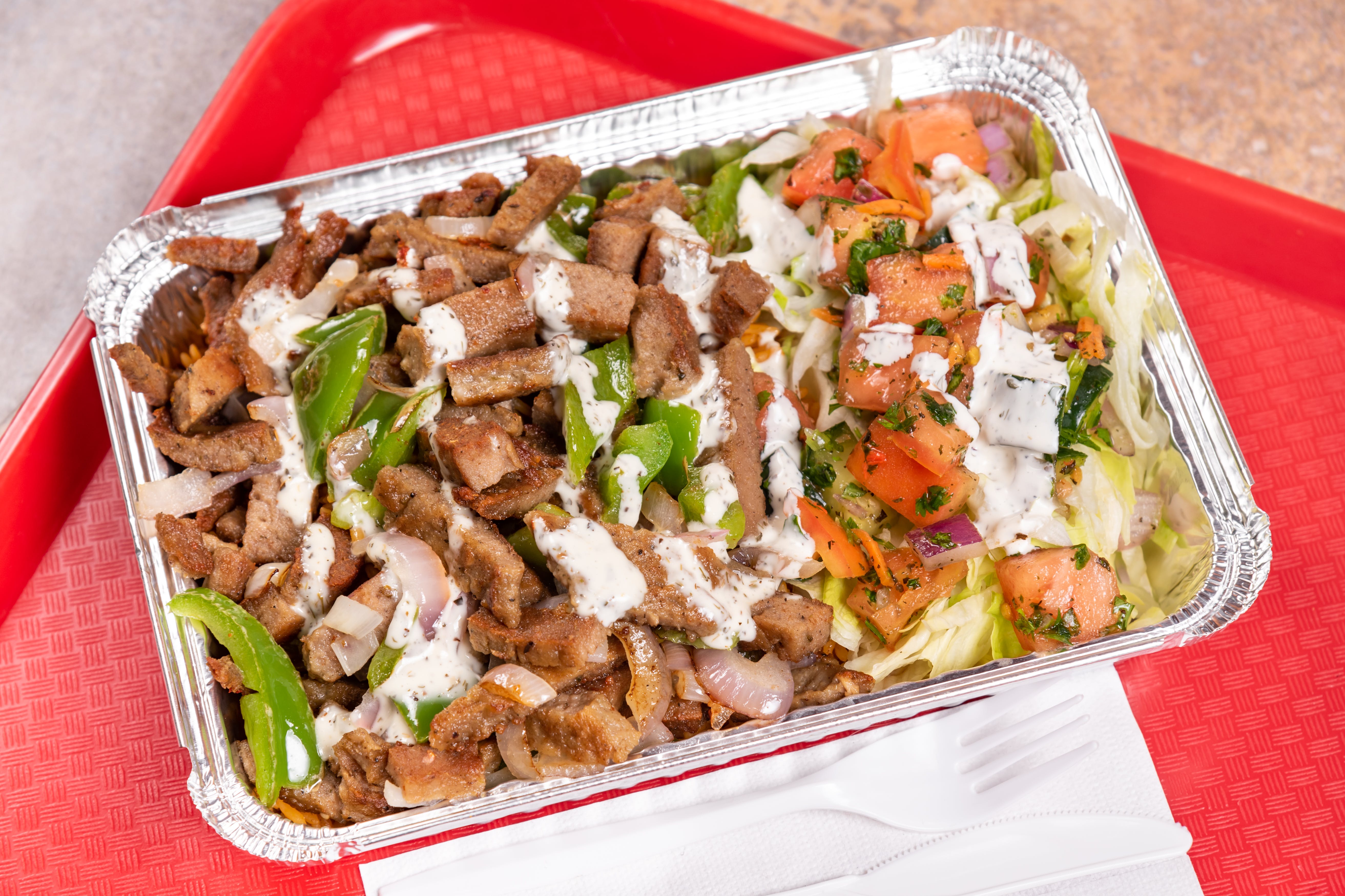 Order Two Lamb Tikka with Rice & Salad - Regular food online from Kennedy Chicken Pizza & Kabab store, Bronx on bringmethat.com