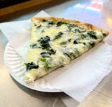 White Spinach Pizza Slice