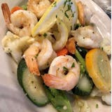 Grilled Shrimp with Sauteed Vegetables In Garlic & Olive Oil