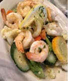 Grilled Shrimp with Sauteed Vegetables In Garlic & Olive Oil