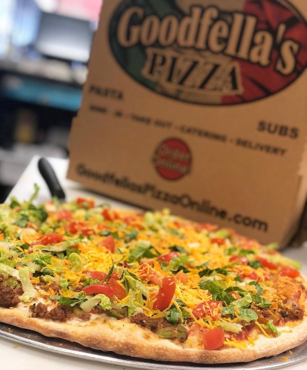 Order Taco Pizza - Pizza food online from Goodfella's Pizza store, Jupiter on bringmethat.com
