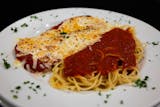 Eggplant Parmigiana with Spaghetti