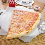 Two Plain Cheese Pizza Slices with a Drink Lunch