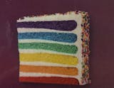 Vanilla Rainbow Cake Slice