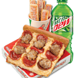 #4 Sausage & Pepperoni Pizza Slice, Breadsticks, 20oz Bottled Drink Comb