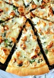56.  White Pizza with Chicken & Broccoli