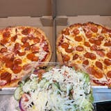 Two Large 1 Topping Pizzas & Large Garden Salad Delivery Special