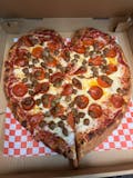 Two Topping Heart Shaped Pizza