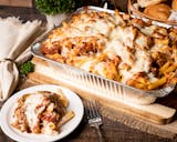 Tray of Baked Ziti Siciliana