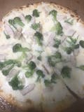 Broccoli Chicken Alfredo Pizza