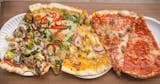 Two Slices Pizza W/ 2 toppings  & Soda Lunch Special