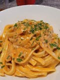 Fettuccine w Smpked Salmon and Salad